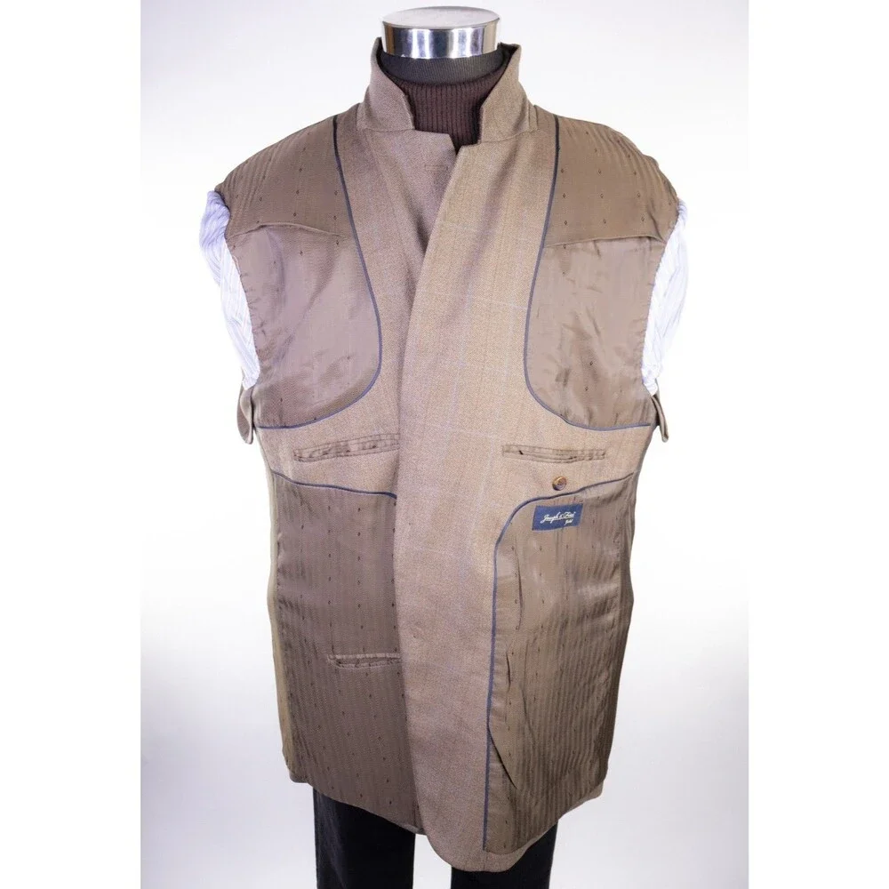 Joseph & Feiss Gold Blazer Mens 48R Beige 100% Wool Sport Coat Jacket Classic